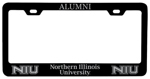 Northern Illinois Huskies Alumni Engraved Metal License Plate Frame Black Officially Licensed