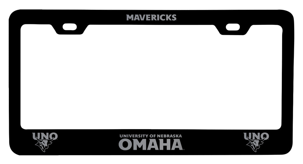 Nebraska at Omaha Engraved Metal License Plate Frame Black Officially Licensed Collegiate Product Black