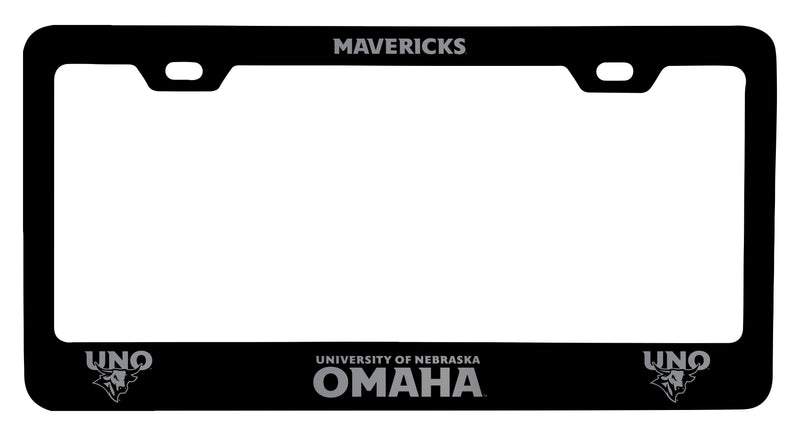 Nebraska at Omaha Engraved Metal License Plate Frame Black Officially Licensed Collegiate Product Black