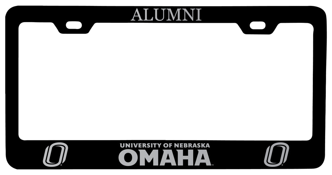 Nebraska at Omaha Alumni Engraved Metal License Plate Frame Black Officially Licensed
