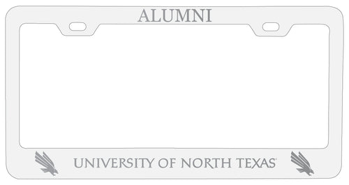 North Texas Alumni Engraved Metal License Plate Frame White Officially Licensed