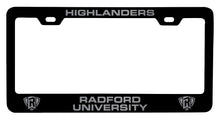 Load image into Gallery viewer, Radford University Highlanders NCAA Laser-Engraved Metal License Plate Frame - Choose Black or White Color
