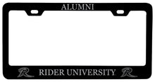Load image into Gallery viewer, Rider University Broncs Alumni Engraved Metal License Plate Frame Black Officially Licensed
