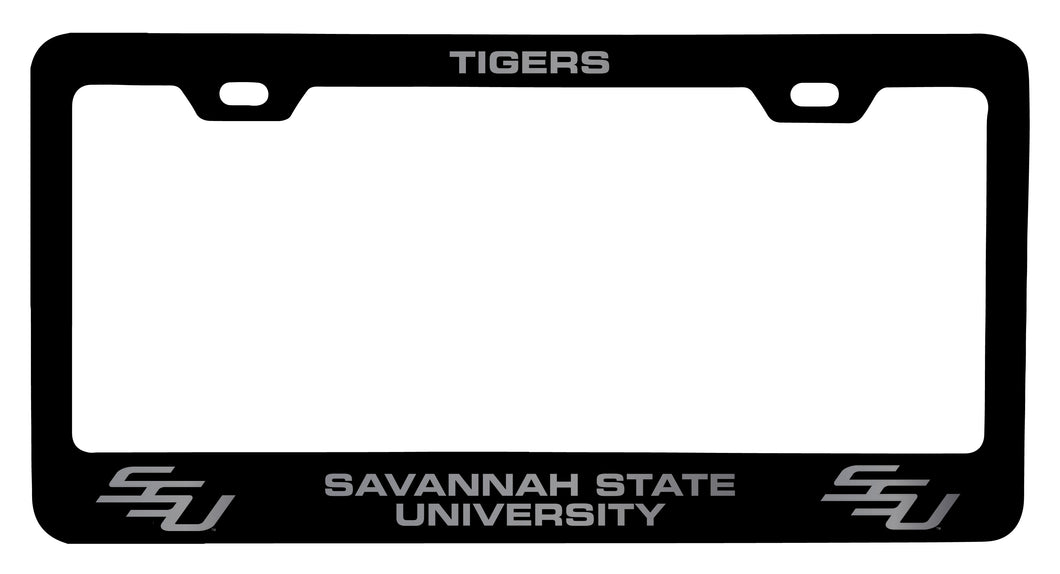 Savannah State University NCAA Laser-Engraved Metal License Plate Frame - Choose Black or White Color