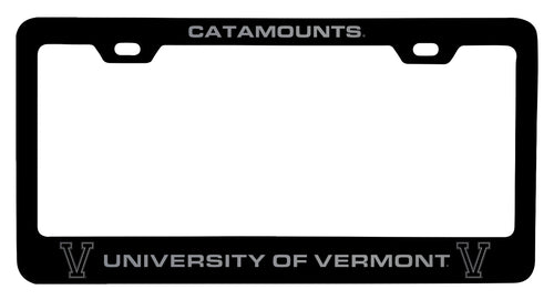 Vermont Catamounts Engraved Metal License Plate Frame Black Officially Licensed Collegiate Product Black