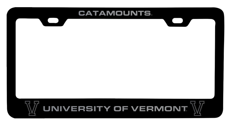 Vermont Catamounts Engraved Metal License Plate Frame Black Officially Licensed Collegiate Product Black