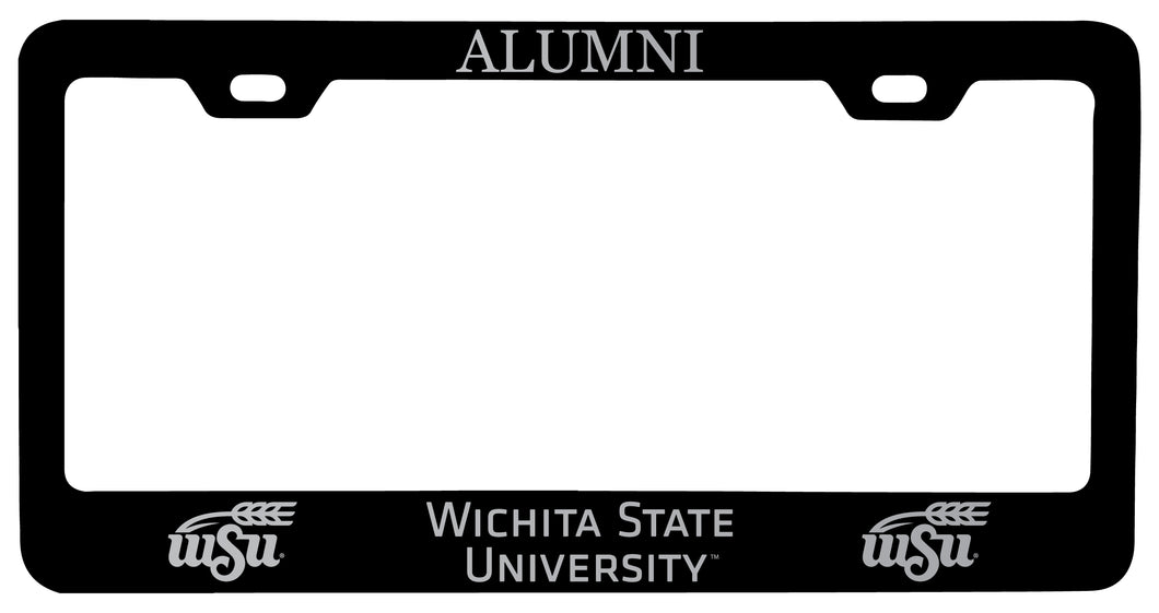 Wichita State Shockers Alumni Engraved Metal License Plate Frame Black Officially Licensed