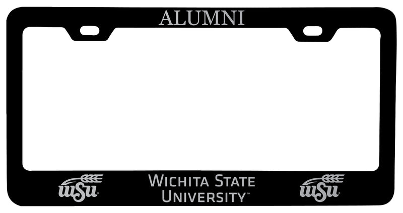 Wichita State Shockers Alumni Engraved Metal License Plate Frame Black Officially Licensed