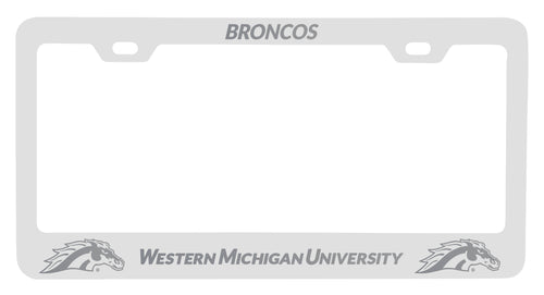 Western Michigan University Engraved Metal License Plate Frame White Officially Licensed Collegiate Product White