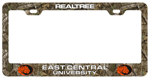 East Central University Tigers Officially Licensed Realtree Camo License Plate Frame 