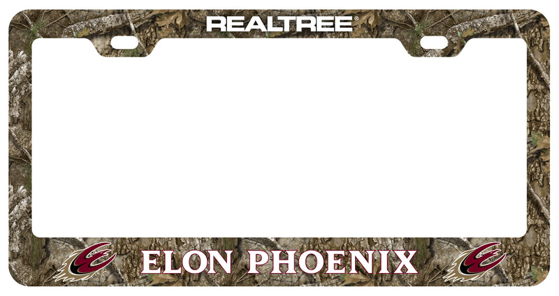 Elon University Officially Licensed Realtree Camo License Plate Frame 