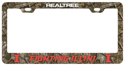 Illinois Fighting Illini Officially Licensed Realtree Camo License Plate Frame 