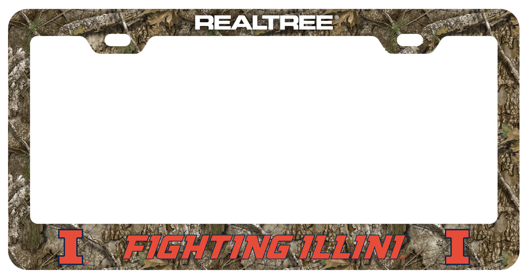 Illinois Fighting Illini Officially Licensed Realtree Camo License Plate Frame 