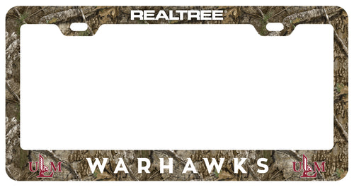 University of Louisiana Monroe Officially Licensed Realtree Camo License Plate Frame 