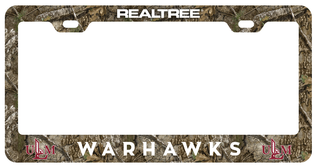 University of Louisiana Monroe Officially Licensed Realtree Camo License Plate Frame 