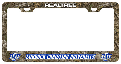 Lubbock Christian University Chaparral Officially Licensed Realtree Camo License Plate Frame 