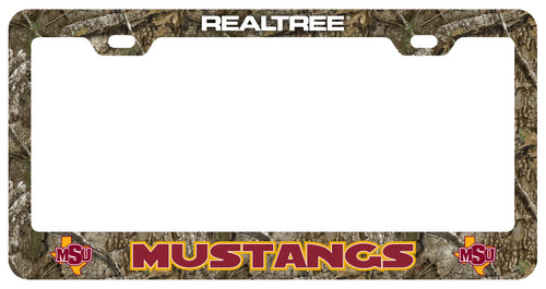 Midwestern State University Mustangs Officially Licensed Realtree Camo License Plate Frame 