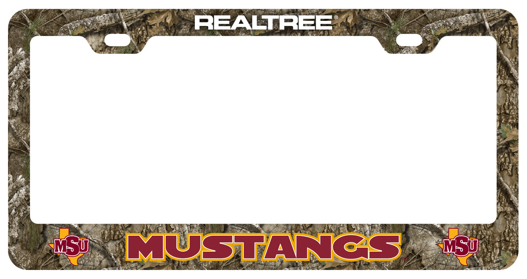 Midwestern State University Mustangs Officially Licensed Realtree Camo License Plate Frame 