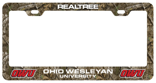 Ohio Wesleyan University Officially Licensed Realtree Camo License Plate Frame 