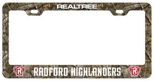 Radford University Highlanders Officially Licensed Realtree Camo License Plate Frame 