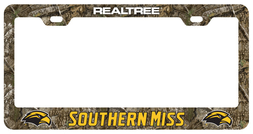 Southern Mississippi Golden Eagles Officially Licensed Realtree Camo License Plate Frame 
