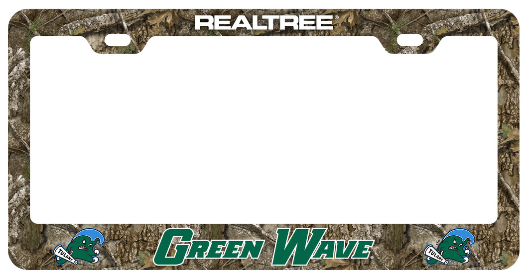 Tulane University Green Wave Officially Licensed Realtree Camo License Plate Frame 