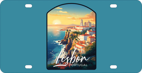 Lisbon Portugal Design B Souvenir Mini Metal License Plate 4.75 x 2.25 inch