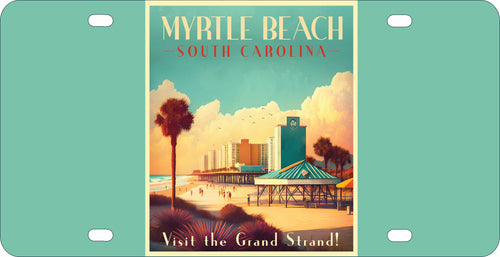 Myrtle Beach South Carolina Design A Souvenir Mini Metal License Plate 4.75 x 2.25 inch 