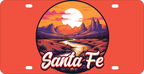 Santa Fe New Mexico Design B Souvenir Mini Metal License Plate 4.75 x 2.25 inch 
