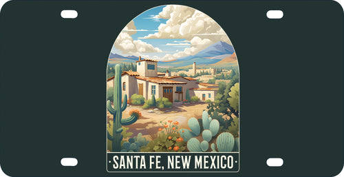 Santa Fe New Mexico Design C Souvenir Mini Metal License Plate 4.75 x 2.25 inch 
