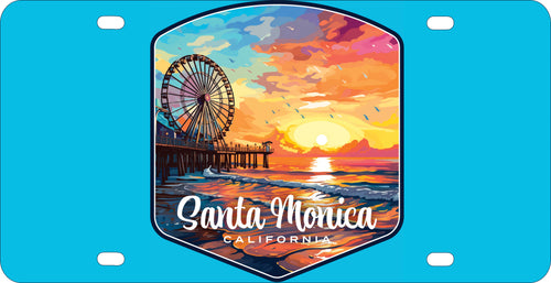 Santa Monica California Design A Souvenir Mini Metal License Plate 4.75 x 2.25 inch 