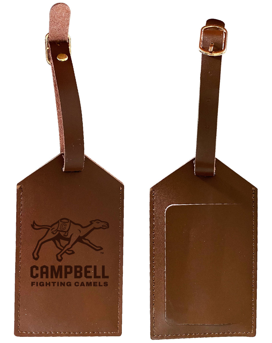 Elegant Campbell University Fighting Camels NCAA Leather Luggage Tag with Engraved Logo