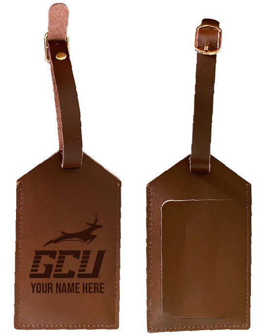 Grand Canyon University Lopes Premium Leather Luggage Tag - Laser-Engraved Custom Name Option