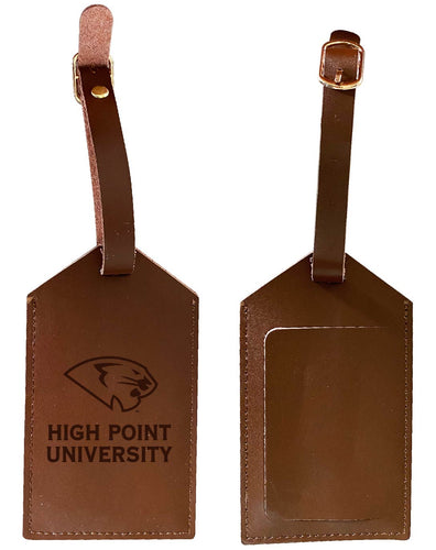 High Point University Leather Luggage Tag Engraved Officially Licensed Collegiate Product