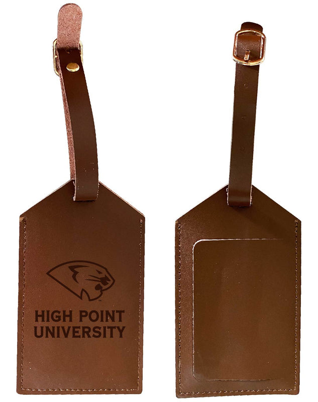 High Point University Leather Luggage Tag Engraved Officially Licensed Collegiate Product