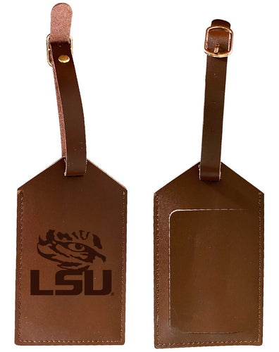 LSU Tigers Leather Luggage Tag Engraved Officially Licensed Collegiate Product