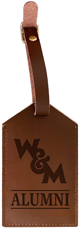 William and Mary Officially Licensed Engraved Leather Luggage Tag - College Alumni