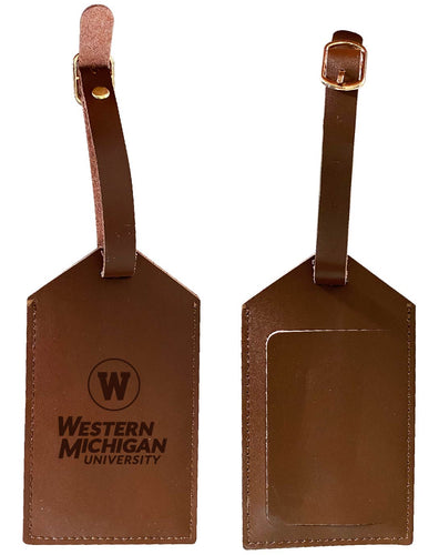 Western Michigan University Leather Luggage Tag Engraved Officially Licensed Collegiate Product