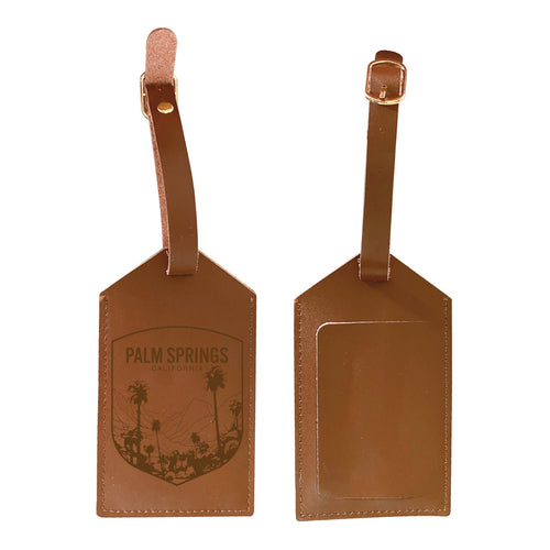 Palm Springs California Souvenir Engraved Leather Luggage Tag 2-Pack