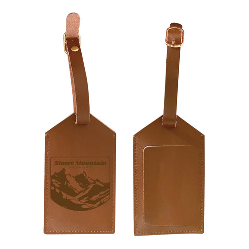 Stowe Mountain Vermont Souvenir Engraved Leather Luggage Tag Single