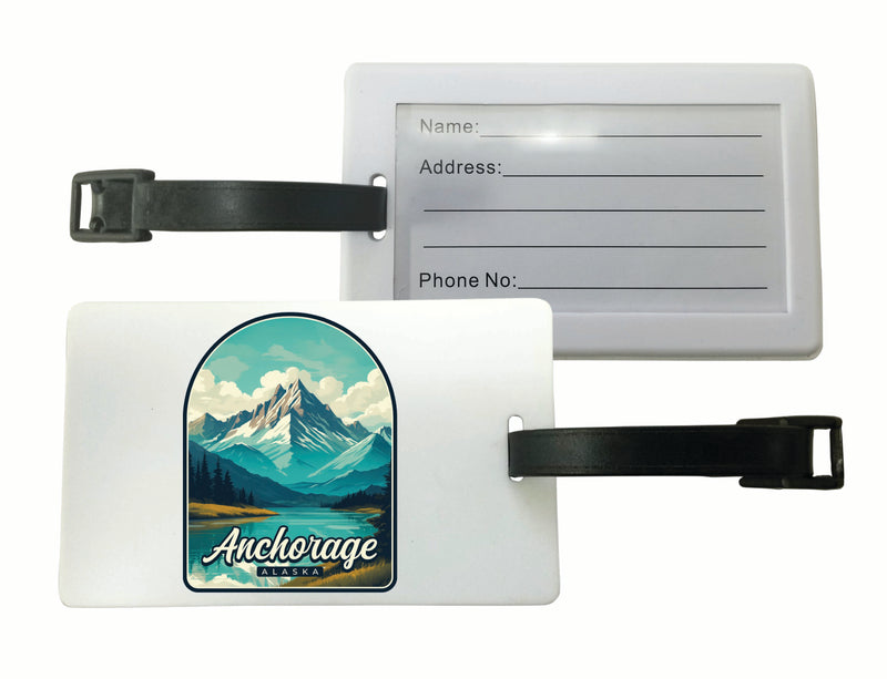 Anchorage Alaska Lake Mountain Design Souvenir Luggage Tag Single