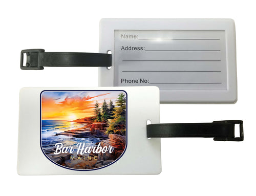 Bar Harbor Maine Design B Souvenir Luggage Tag 4-Pack