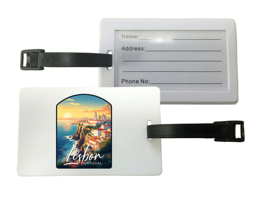 Lisbon Portugal Design B Souvenir Luggage Tag 4-Pack