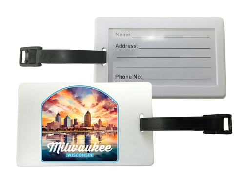 Milwaukee Wisconsin Design A Souvenir Luggage Tag 2-Pack