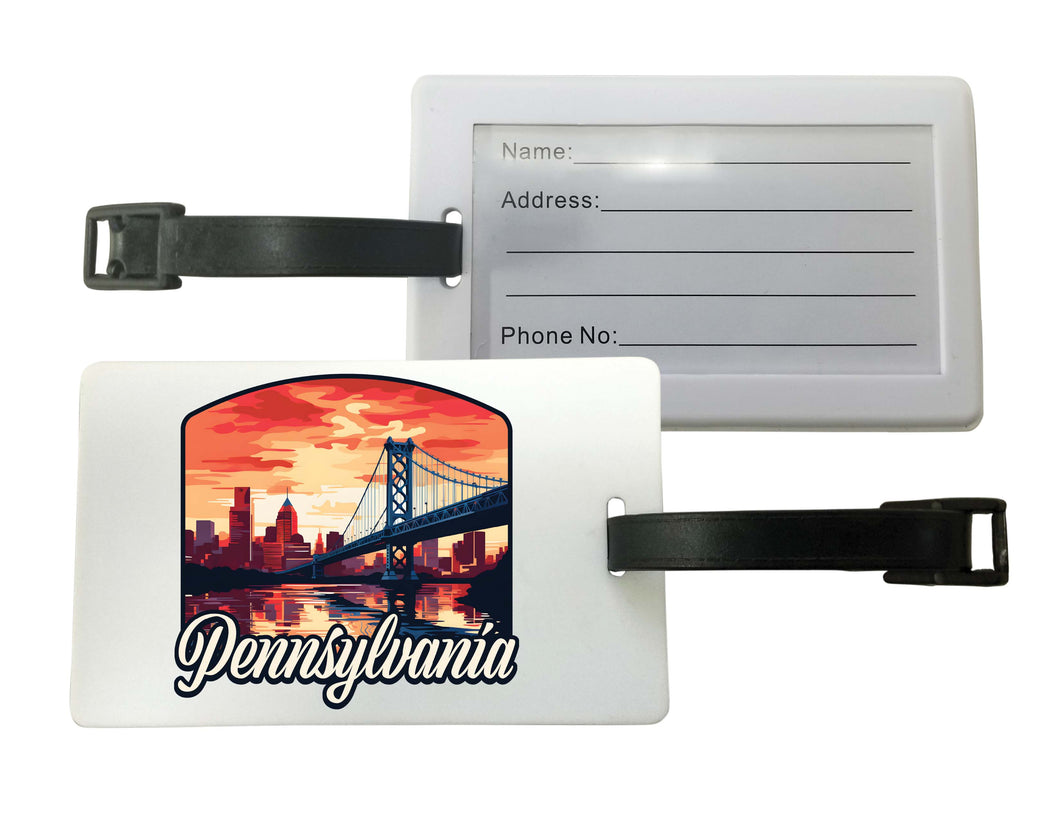 Pennsylvania Design A Souvenir Luggage Tag 4-Pack