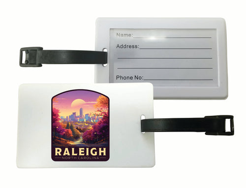Raleigh North Carolina City of Oaks Design Souvenir Luggage Tag 2-Pack