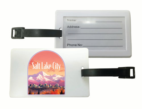 Salt Lake City Utah Design C Souvenir Luggage Tag 4-Pack