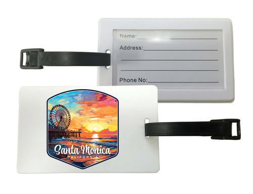 Santa Monica California Design A Souvenir Luggage Tag 4-Pack