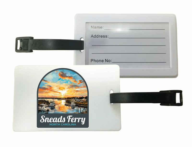 Sneads Ferry North Carolina Sunset over Bay Design Souvenir Luggage Tag 4-Pack