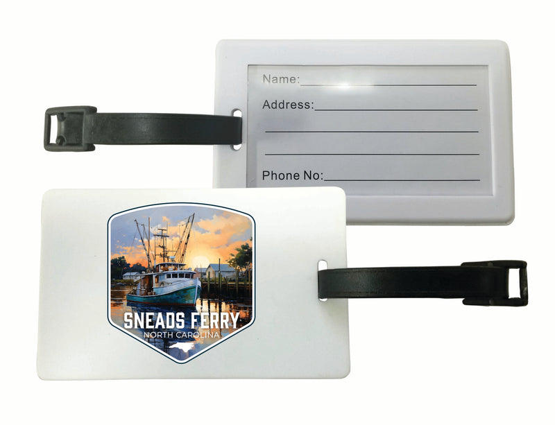 Sneads Ferry North Carolina Shrimp Boat Design Souvenir Luggage Tag 4-Pack